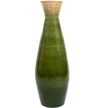 Uniquewise Bamboo Cylinder Floor Vase - Handcrafted Tall