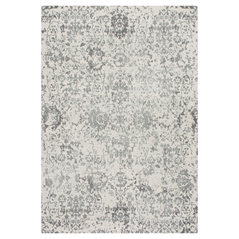 4'x6' Floral Damask Rosemary Area Rug Gray - nuLOOM