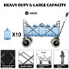 Whisen Fishing Cart with Rod Holders, Beach Wagon with Big Wheels for Sand 500lbs Capacity, Strap with Multiuse Bag - Black - 3 of 4