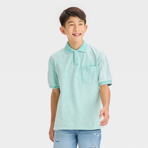 Boys teal polo outlet shirt