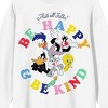 Looney Tunes Be Happy & Be Kind Characters Women's White Crew Neck Sweatshirt - 2 of 3
