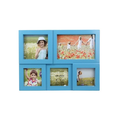 Northlight 11.5" Blue Multi-Sized Puzzled Collage Photo Picture Frame Wall Decoration