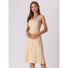 Hobemty Women's V Neck Sleeveless Knitted Pleated Midi Dress - 2 of 4
