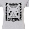 Women's - Pokémon - Pikachu Face With Grid Fitted Graphic T-Shirt - 2 of 3