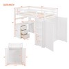 NicBex Twin/Full Loft Bed with Built-in Desk,3 Drawers and Wardrobe for Kids Teens Adults - 3 of 4