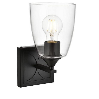 Elegant Lighting Harris 1 light Black and Clear Bath Sconce