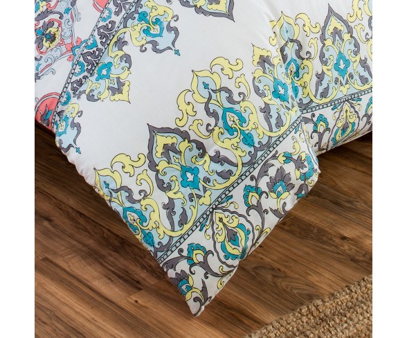 Coral Rozella Reversible Comforter Set (Twin XL) 2pc - Boho Boutique