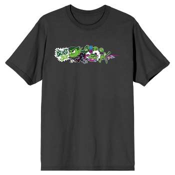 Teen Titans Go To The Movies Beast Boy in Different Forms Charcoal Gray Men's T-Shirt