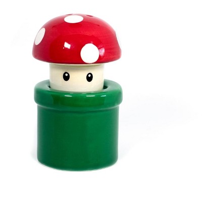 Nerd Block Super Mario Bros. Red Mushroom & Warp Pipe Salt & Pepper Shakers | Set Of 2