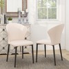 Modern Fabric Upholstered Dining Chairs Set of 2, Comfy Kitchen Side Chairs with Sturdy Metal Legs for Kitchen and Living Room, Beige - 3 of 4