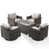Buenhomino 5 Pieces Patio Wicker Furniture Set - 4 Outdoor Swivel Rocker Glider Chairs with Fire Pit Table, Warm Patio Conversation Set - 2 of 4