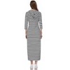Coolmee Women Hoodies Maxi Dress Casual 3/4 Sleeve Tunic Dress Slim Hooded Sweatshirts Dress with Pocket - 3 of 4