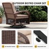 UPHA 6-Piece Patio Outdoor Wicker Swivel Rocking Chair Set with Side Table and Cushions - 4 of 4
