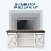 Farmhouse TV Stand for TV up to 65 Inches and Entertainment Center with Sliding Barn Doors, TV Media Console Table with Storage Cabinet - 3 of 4