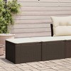 vidaXL Patio Sofa Set with Cushions Lounge Stools 2 Piece Poly Rattan Acacia - Brown - 2 of 4