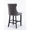 PAGED Bar Stools Set of 2 Modern Swivel Velvet Barstools with Button Tufted Back and Wooden Legs for Bar, Kitchen - 2 of 4