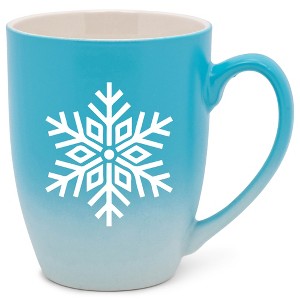 Elanze Designs N/A Two Toned Ombre Matte Teal and White 12 ounce Ceramic Stoneware Coffee Cup Mug - 1 of 4