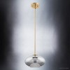 Urban Ambiance Luxury Mid-Century Modern Pendant ,  7''H x 10''W,  Brushed Brass and Stained Glass Finish, ULB2250 - 4 of 4