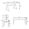 Retro 7-Piece/6-Piece Trestle Dining Table Set with Upholstered Dining Chairs and Bench, For Dining Room, Living Room, Kitchen 4Q - ModernLuxe - 3 of 4