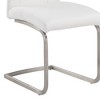 Set of 2 Evelyn Dining Chair White/Steel Finish - Armen Living: Faux Leather, Mid-Century Modern, Wood Frame - 3 of 3