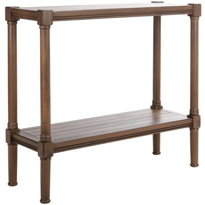 Rafiki Brown Pine Wood Console Table with Shelf