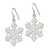 Black Bow Jewelry Sterling Silver Polished and Full Snowflake Dangle Earrings - 1 Inch - 2 of 4