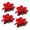 Saro Lifestyle Handcrafted Felt Poinsettia Napkin Ring (Set of 4), Red - 2 of 4