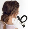 Unique Bargains Double Faux Pearls Hair Elastic Band Black White 1 Pc - 2 of 4