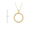 14K yellow gold plated necklace featuring twisted rope eternity wreath halo design on a classic box chain - 3 of 4