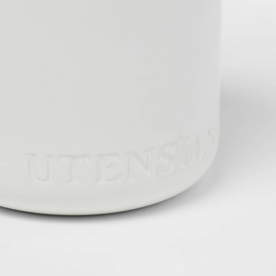 Stoneware Hand Lettered Utensil Holder - Threshold&#8482;