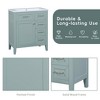 MAYEERTY 30" Bathroom Vanity without Sink Cabinet Base Solid Frame MDF Drawers Green - 3 of 4