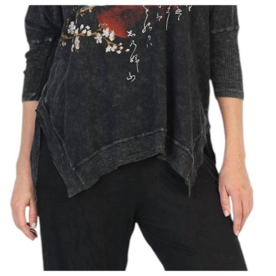 Women's Mineral Washed Cotton Dolman Sleeve Top - Jess & Jane