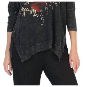 Women's Mineral Washed Cotton Dolman Sleeve Top - Jess & Jane - 1 of 3