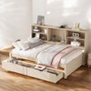 Mshliw Twin Size Bed Frame with Side Bookshelves, 2 Storage Drawers,Modern Wooden Bookcase Daybed Frame for Bedroom, Guest Room, and Kids’ Room - 4 of 4