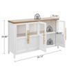Sideboard Buffet Cabinet with 4 Glass Doors, 55" Modern Farmhouse Storage Cabinet with Ample Storage for Kitchen, Dining Room, Living Room - 2 of 4