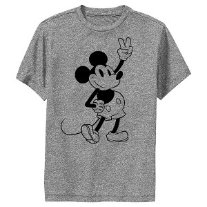 Boy's Disney Mickey Mouse Peace Sign Performance Tee - 1 of 4