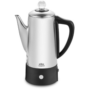 Elite Cuisine 6 Cup Cordless Electric Coffee Percolator Stainless Steel - 1 of 4