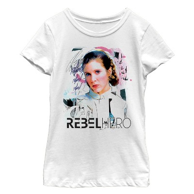 Girl's Star Wars Princess Leia Rebel Hero 80's Vibe T-shirt : Target