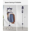 SONGMICS 2-Tier Clothes Drying Rack 72" Foldable Laundry Drying Rack with 27 Clips 3 Rotatable Arms Stainless Steel - 3 of 4