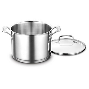 Cuisinart Professional Series 6qt Stainless Steel Stockpot with Cover - 8966-22: Dishwasher-Safe, Glass Lid, Silver - 1 of 4