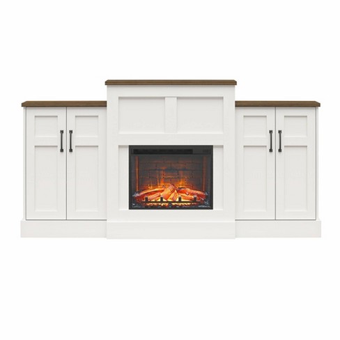 Built-In Fireplace TV Stand, Cabinet Around Fireplace