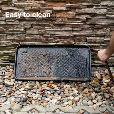 Extra Large Black Plastic Boot Tray with Raised Lip