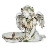 Roman 10.75" Solar Angel Bird Bath Resin Outdoor Garden Statue Gray - 2 of 4