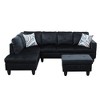 DOMETOUR Modern 3-Piece Living Room Sofa Set (Sofa+Left Side Chaise+Ottoman) - 3 of 4