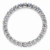 Black Bow Jewelry 2.25mm Stackable Blue Topaz & .04 Ctw HI/I3 Diamond Silver Band - 2 of 4