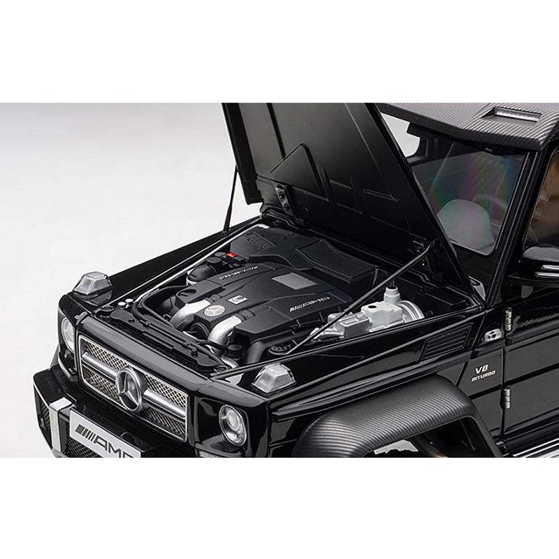 Mercedes Benz G63 AMG 6x6 Gloss Black with Carbon Accents 1/18 Model Car by Autoart, 3 of 5