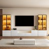 ATJafurn Media Console for TVs up to 75'', Modern Entertainment Center Living Room Cabinet Set Includes TV Stand Glass Display And Drawer Cabinet - 4 of 4