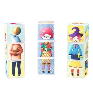 PICASSO-TILES 9 PC Mix & Match Magnetic Building Puzzle Cubes Set for Kids Ages 3+ - 1 of 4