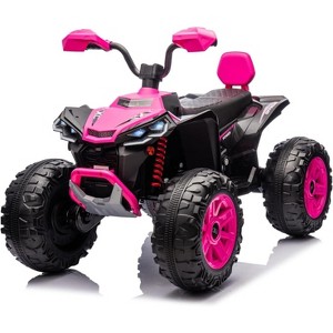 24V Kids 4-Wheeler Electric ATV 2-Seater with 800W Dual Motors, Parental Remote Control, Spring Suspension, Knee Pads, 7Ah Battery Powered - 1 of 4