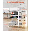 VEVOR Rolling Craft Cart and Storage Table, Compatible with Cricut Machines, Collapsible Cricut Table with Foldable Sides, White - 3 of 4